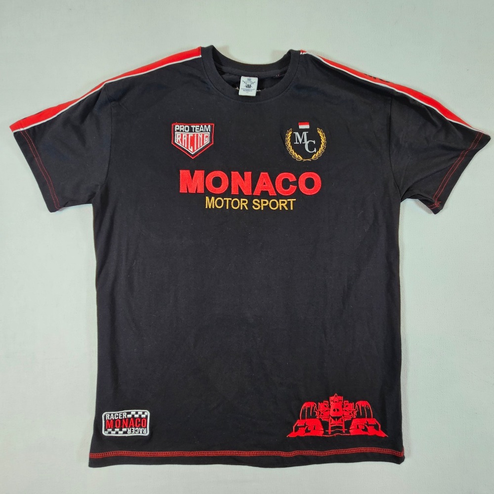 Souvenirs Shop Monaco T-Shirt Mens XXL Black Racing Motor Sport F1 Embroidered